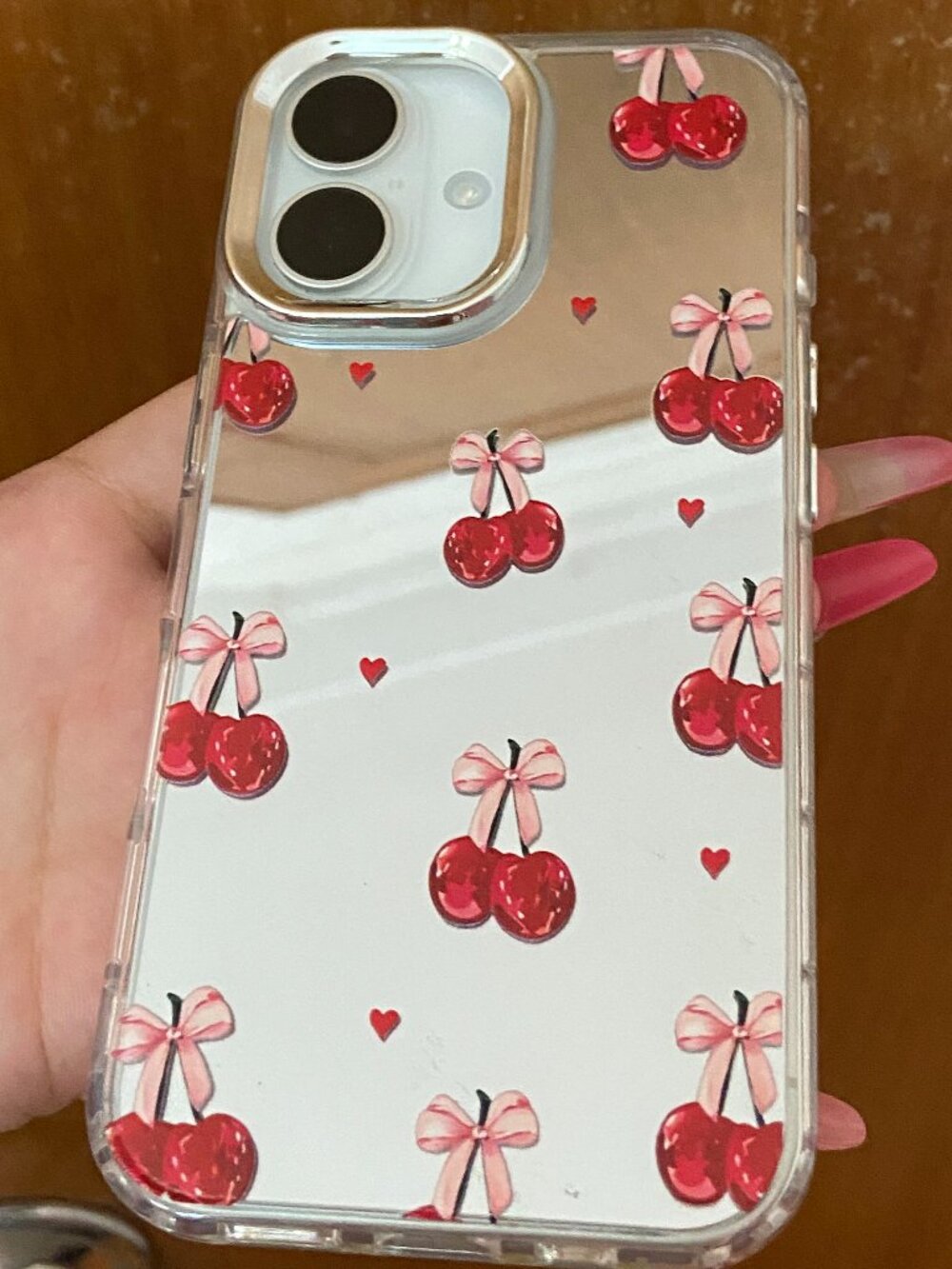 Minimalist Cherry Mirror iPhone Case | Fresh Cool